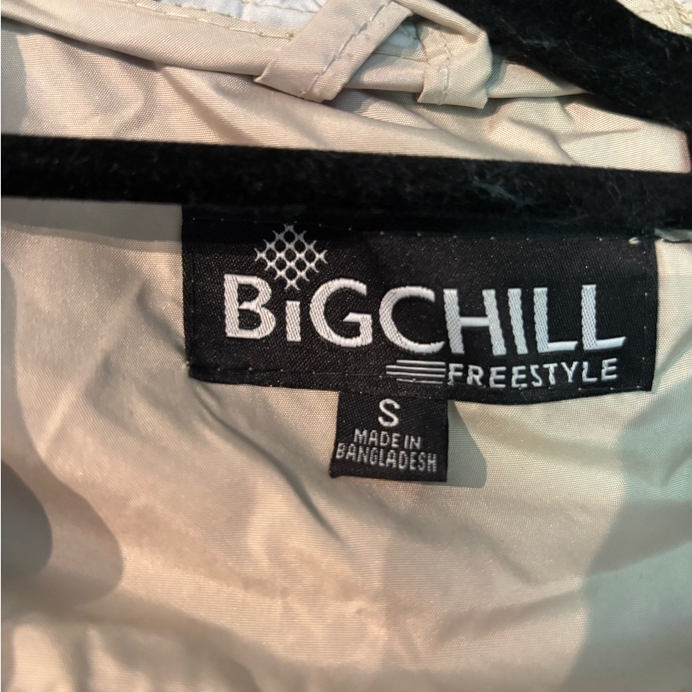 Big Chill Women's Beige Hooded Water Resist Windbreaker cinchwaist Jacket Small - Picture 4 of 16